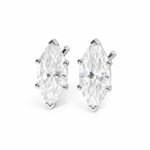Marquise Cut 1.00 CT Natural Diamond Stud Earrings in 950 Platinum with Classic Prong Setting