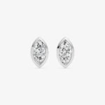 Marquise Cut Diamond Bezel Set Stud Earrings in 950 Platinum