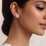 Round Brilliant Cut 0.20 CT Diamond Stud Earrings in 950 Platinum with Classic 4 Prong Setting