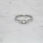 Elegant Round Brilliant 0.40 CT Natural Diamond Three Stone Trilogy Engagement Ring in 950 Platinum - Image 2