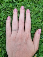 Petite Round Brilliant 0.50 CT Moissanite Diamond Solitaire Engagement Ring in 950 Platinum - Image 2