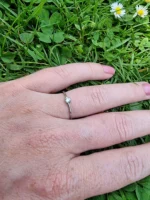 Petite Round Brilliant 0.50 CT Moissanite Diamond Solitaire Engagement Ring in 950 Platinum - Image 3