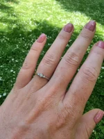 Elegant Round Brilliant 0.40 CT Natural Diamond Three Stone Trilogy Engagement Ring in 950 Platinum - Image 4