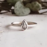 Dainty Pear Cut 0.50 CT Natural Diamond Engagement Ring in 950 Platinum