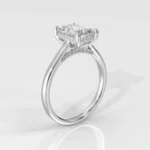 950 Platinum Emerald Cut Natural Diamond Engagement Ring