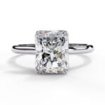 950 Platinum Moissanite Diamond Engagement Ring 2.94 CT Radiant Cut Moissanite Diamond Solitaire Luxury Design