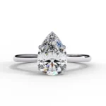 950 Platinum Moissanite Diamond Engagement Ring 1.50 CT Pear Cut Moissanite Diamond Solitaire Luxury Design