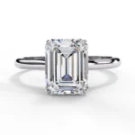 950 Platinum Moissanite Diamond Engagement Ring 1.00 CT Emerald Cut Moissanite Diamond Solitaire Luxury Design