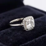 Cushion Cut 1.25 CT Natural Diamond Halo Engagement Ring in 950 Platinum with Micro Pavé Setting - Image 2