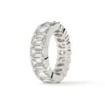 2.80 CT Oval and Emerald Cut Moissanite Diamond Full Eternity Wedding Band in 950 Platinum
