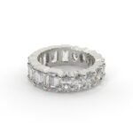 2.80 CT Oval and Emerald Cut Moissanite Diamond Full Eternity Wedding Band in 950 Platinum - Image 3