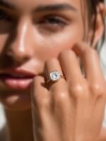 Cushion Cut 3.00 CT Natural Diamond Solitaire Engagement Ring in 950 Platinum with Bezel Setting - Image 2