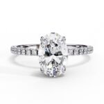 Hidden Halo Oval Cut 1.90 CT Natural Diamond Engagement Ring in 950 Platinum