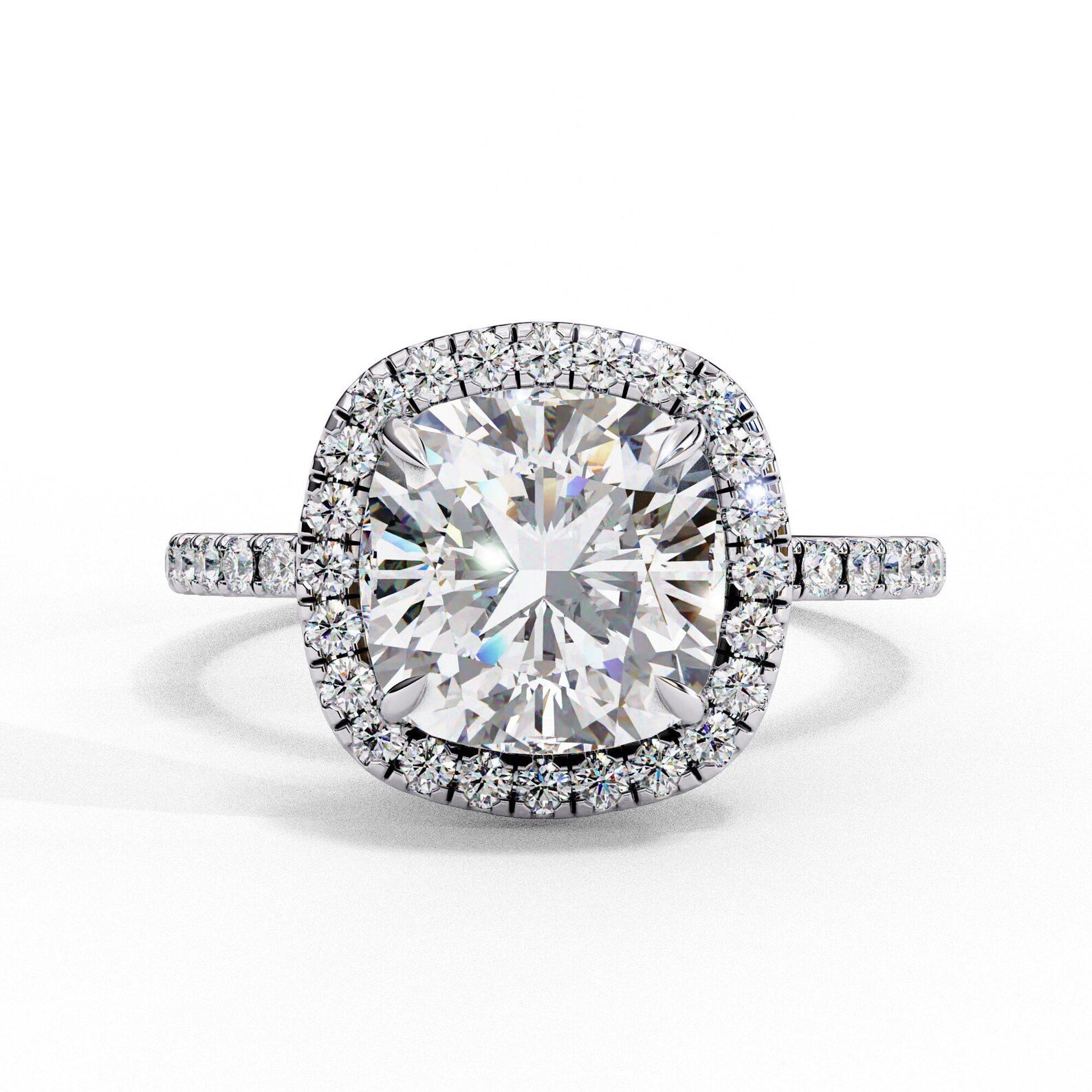 il_1588xN.7605463972_f03o.jpg Cushion Cut 1.78 CT Natural Diamond Halo Engagement Ring in 950 Platinum - Image 1