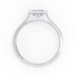 Emerald Cut Natural Diamond Bezel Set Solitaire Engagement Ring in 950 Platinum - Image 2