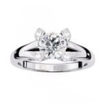 0.88 CT Regal Blossom Round Cut Natural Diamond Ring in 950 Platinum - Image 3