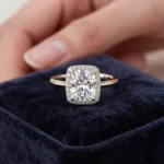 Cushion Cut 1.25 CT Natural Diamond Halo Engagement Ring in 950 Platinum with Micro Pavé Setting - Image 3