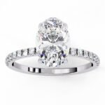 Hidden Halo Oval Cut 1.90 CT Natural Diamond Engagement Ring in 950 Platinum - Image 3