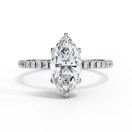 Marquise Cut 1.65 CT Natural Diamond Engagement Ring in 950 Platinum
