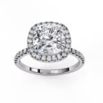 Cushion Cut 1.78 CT Natural Diamond Halo Engagement Ring in 950 Platinum - Image 6