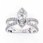 Marquise Cut Natural Diamond Engagement Ring in 950 Platinum