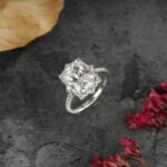 Radiant Cut 1.50 CT Moissanite Diamond Halo Engagement Ring in 950 Platinum