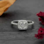 1.00 CT Princess Cut Moissanite Diamond Engagement Ring in 950 Platinum - Image 2