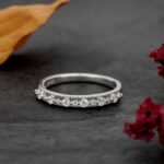 1.00 CT Moissanite Diamond Vintage Half Eternity Wedding Band in 950 Platinum
