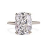 Crushed Ice Style Moissanite Diamond Solitaire Engagement Ring in 950 Platinum
