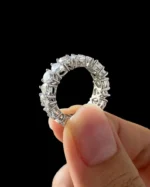 1.00 CT Pear Cut Moissanite Diamond Eternity Band in 950 Platinum