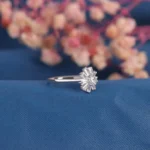 Snowflake Moissanite Diamond Floral Engagement Ring in 950 Platinum