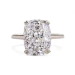 Crushed Ice Style Moissanite Diamond Solitaire Engagement Ring in 950 Platinum