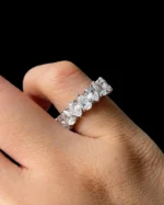 1.00 CT Pear Cut Moissanite Diamond Eternity Band in 950 Platinum - Image 4