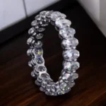 1.00 CT Oval Cut Moissanite Diamond Full Eternity Band in 950 Platinum - Image 3