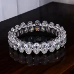 1.00 CT Oval Cut Moissanite Diamond Full Eternity Band in 950 Platinum - Image 4
