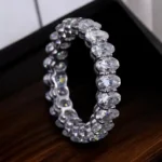 1.00 CT Oval Cut Moissanite Diamond Full Eternity Band in 950 Platinum