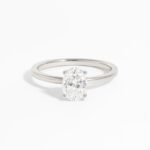 Oval Cut Solitaire Moissanite Diamond Engagement Ring in 950 Platinum