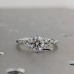 Unique Snowdrift Round Brilliant 1.20 CT Natural Diamond Engagement Ring in 950 Platinum