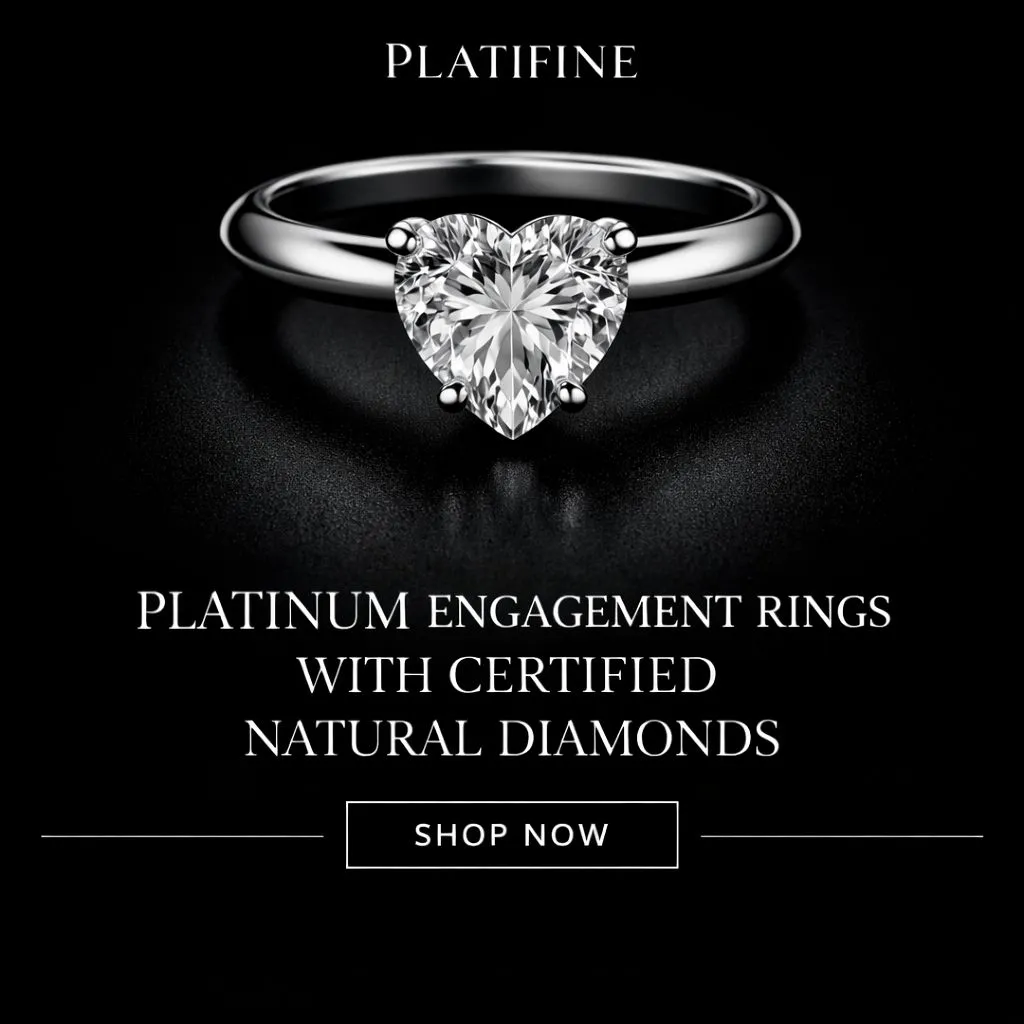 platinum natural diamond engagement ring