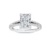 950 platinum 2.5ct radiant cut natural diamond 4-prong engagement ring